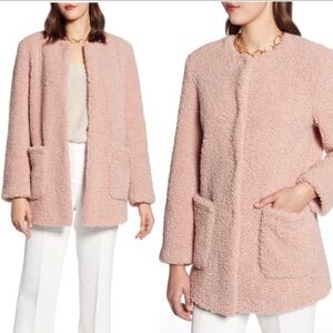 Halogen Pink Teddy Coat Size XL